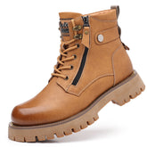 High-top Thermal Height Increasing Leather Boots - Swefashionstore