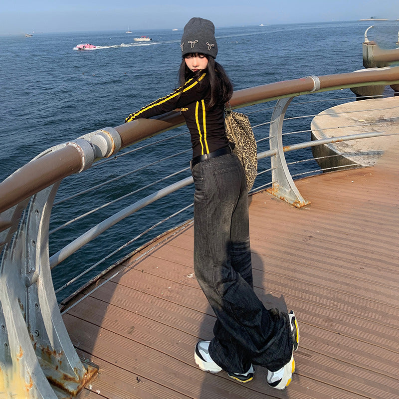 New Womens Low-Waist Skinny Jeans Straight Loose Wide Leg - Swefashionstore