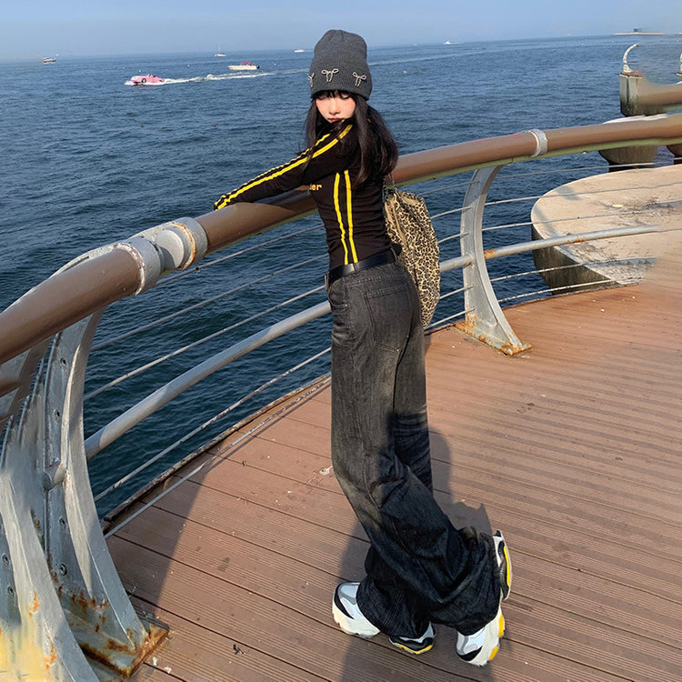 New Womens Low-Waist Skinny Jeans Straight Loose Wide Leg - Swefashionstore