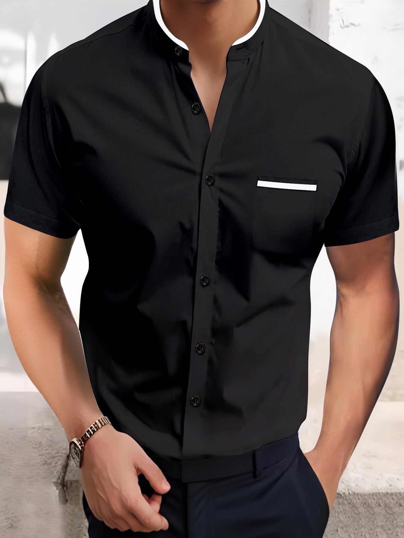 Solid Color Shirt Summer New Button Short Sleeve - Swefashionstore