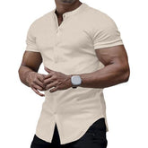Solid Color Shirt Summer New Button Short Sleeve - Swefashionstore