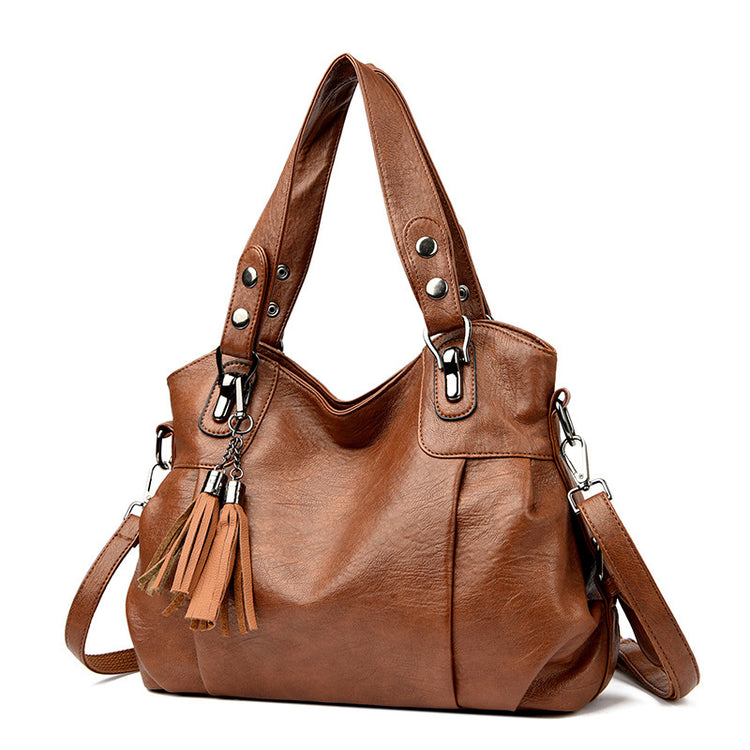 CLASSIC Washed Sheepskin Tassel Bag Texture - Swefashionstore