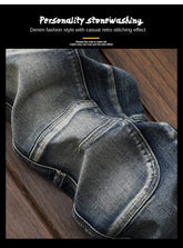 High Quality DENIM Jeans RETRO Straight Biker Design - Swefashionstore