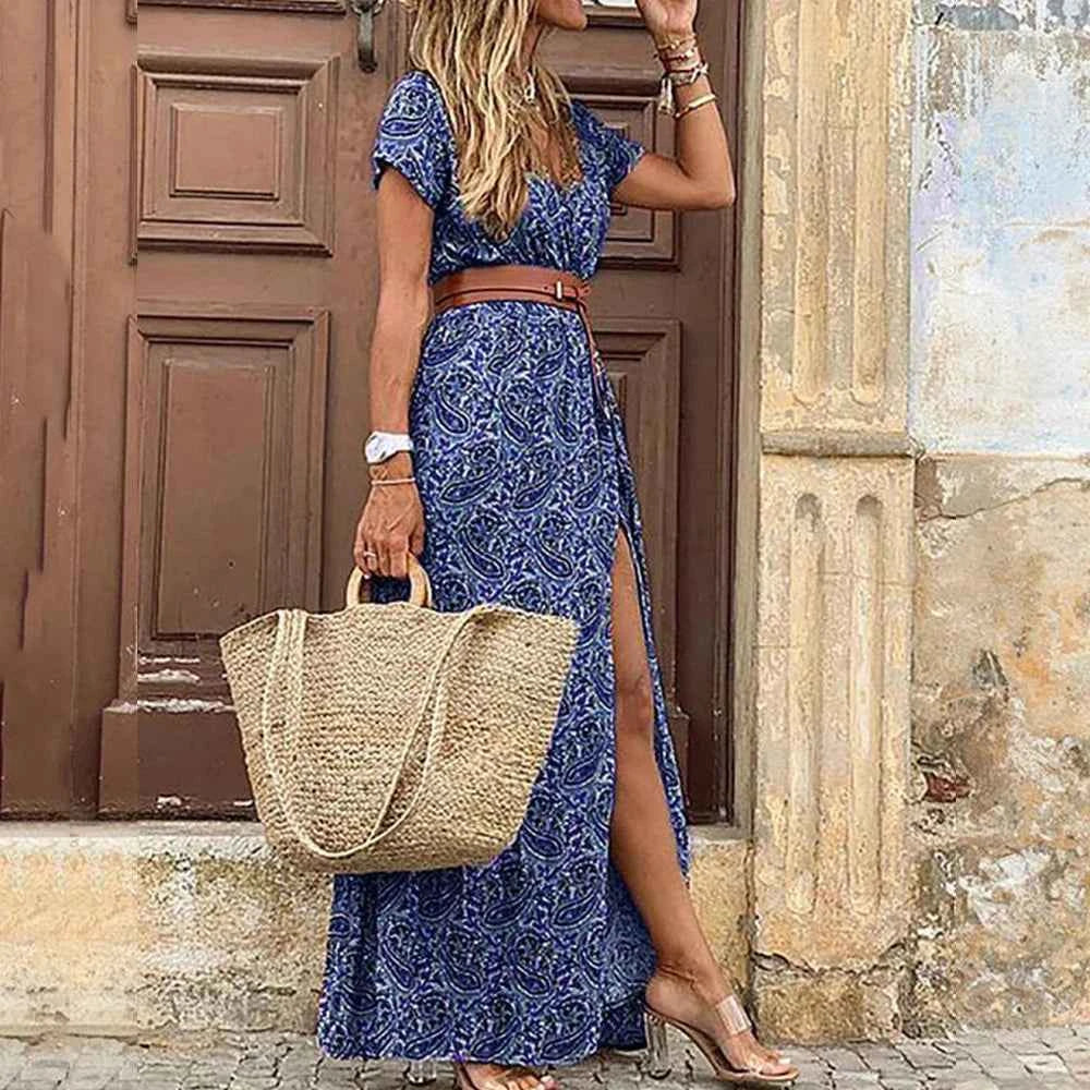 Long Bohemian Beach Dress for Women - 2025 Summer Style - Swefashionstore