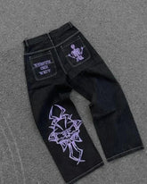 Retro Y2k Pants Hip Hop Skull Pattern Streetwear - Swefashionstore