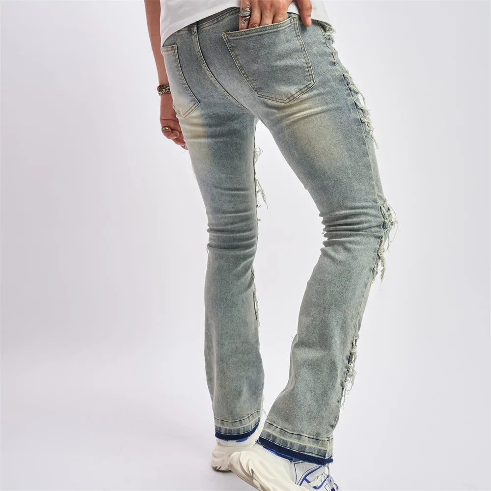 BESTSELLER Stilvolle, lockere Jeans mit zerrissenen Patches aus Denim