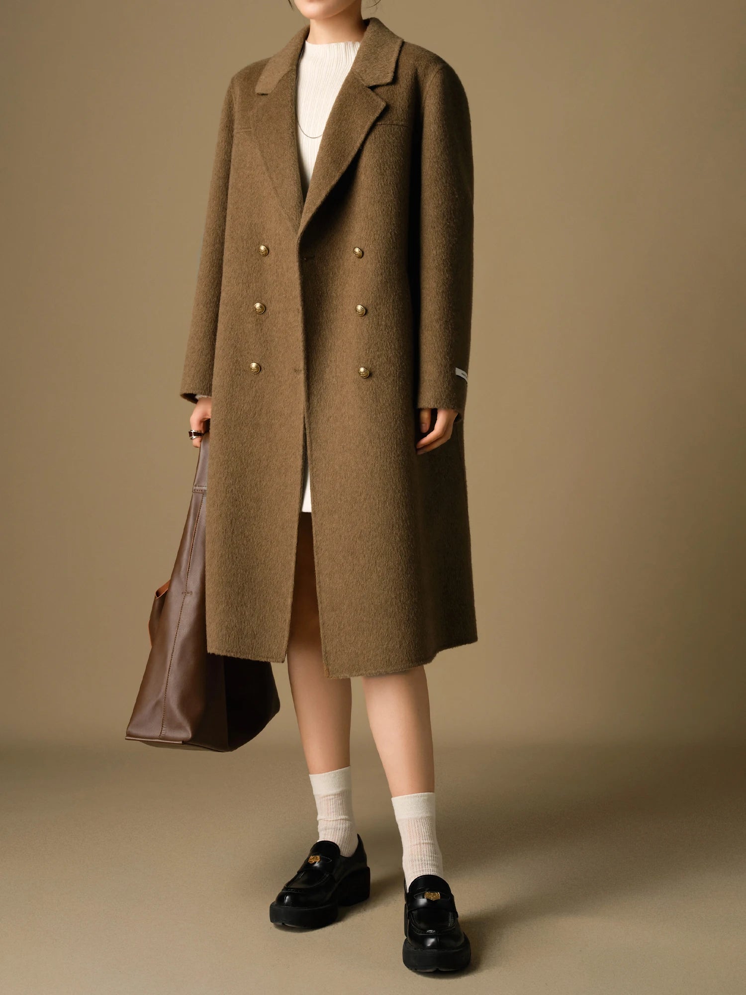 DUSHU 100% Wool Coat 2025 Winter Vintage Wool Coat - Swefashionstore