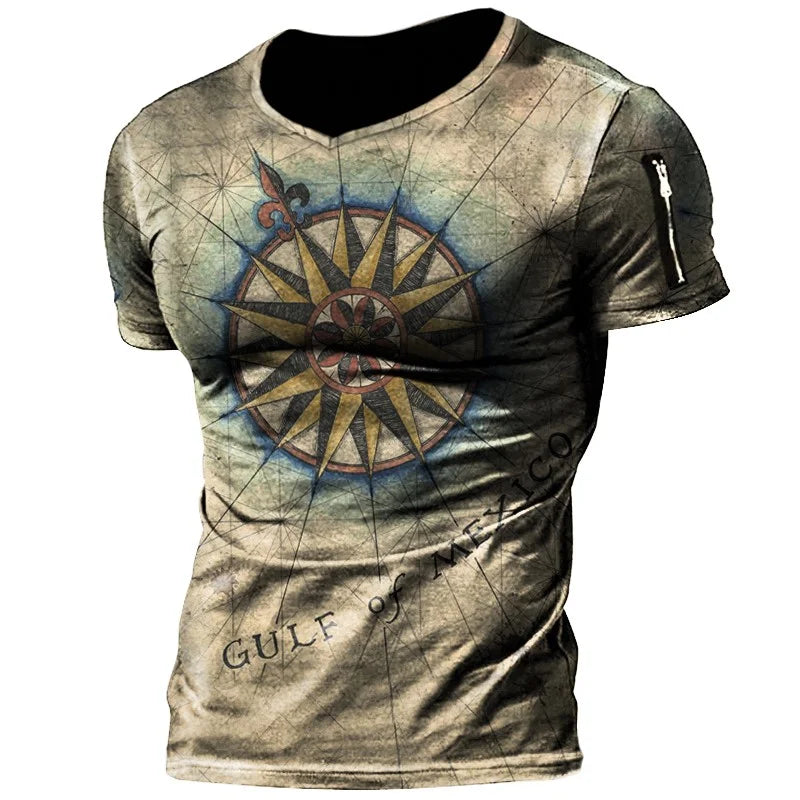 BESTSELLER Summer T-shirt Compass Printed - Swefashionstore