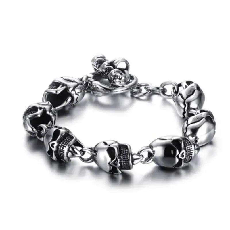 Stainless Steel Double Wolf Head Bracelet - Swefashionstore