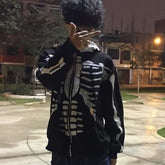 Zzsykd Rhinestone Full-Zip Hoodie Skeleton Goth Sweatshirt - Swefashionstore