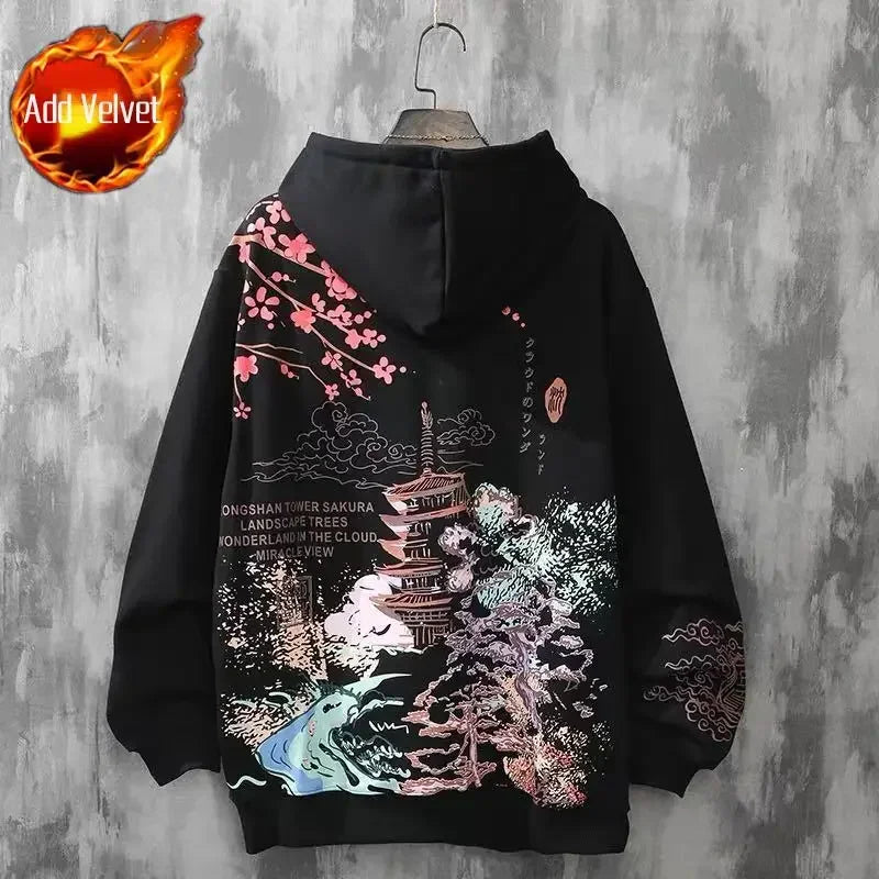 HOODED Bestickte HARAJUKU Sweatshirts für Herren