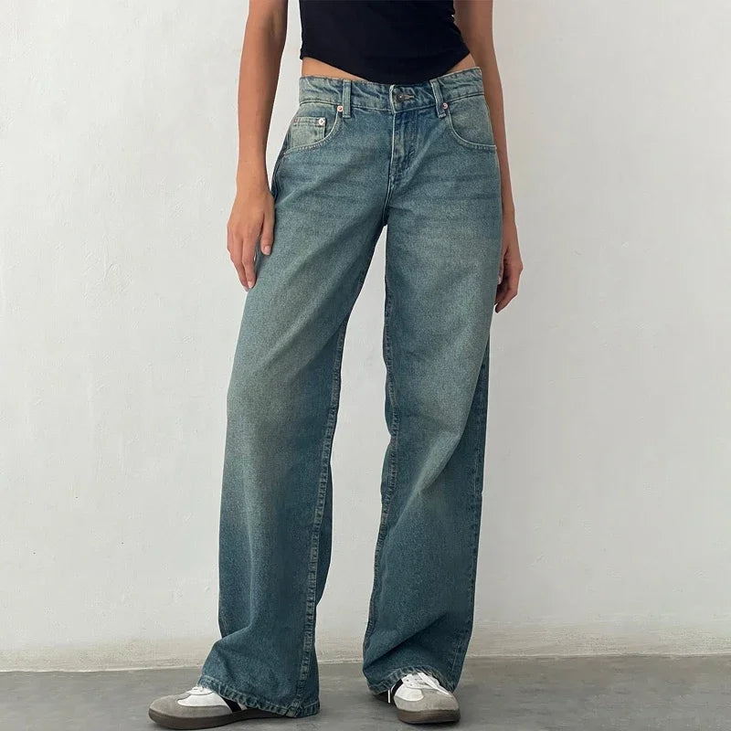 Women Y2K Wide Leg Denim Pants - Swefashionstore