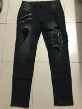 RETRO Moto Biker Straight Elastic Jeans Streetwear Y2K - Swefashionstore