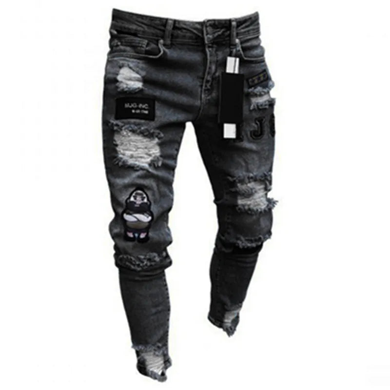 BEST SELLER White Embroidery Skinny Ripped Jeans