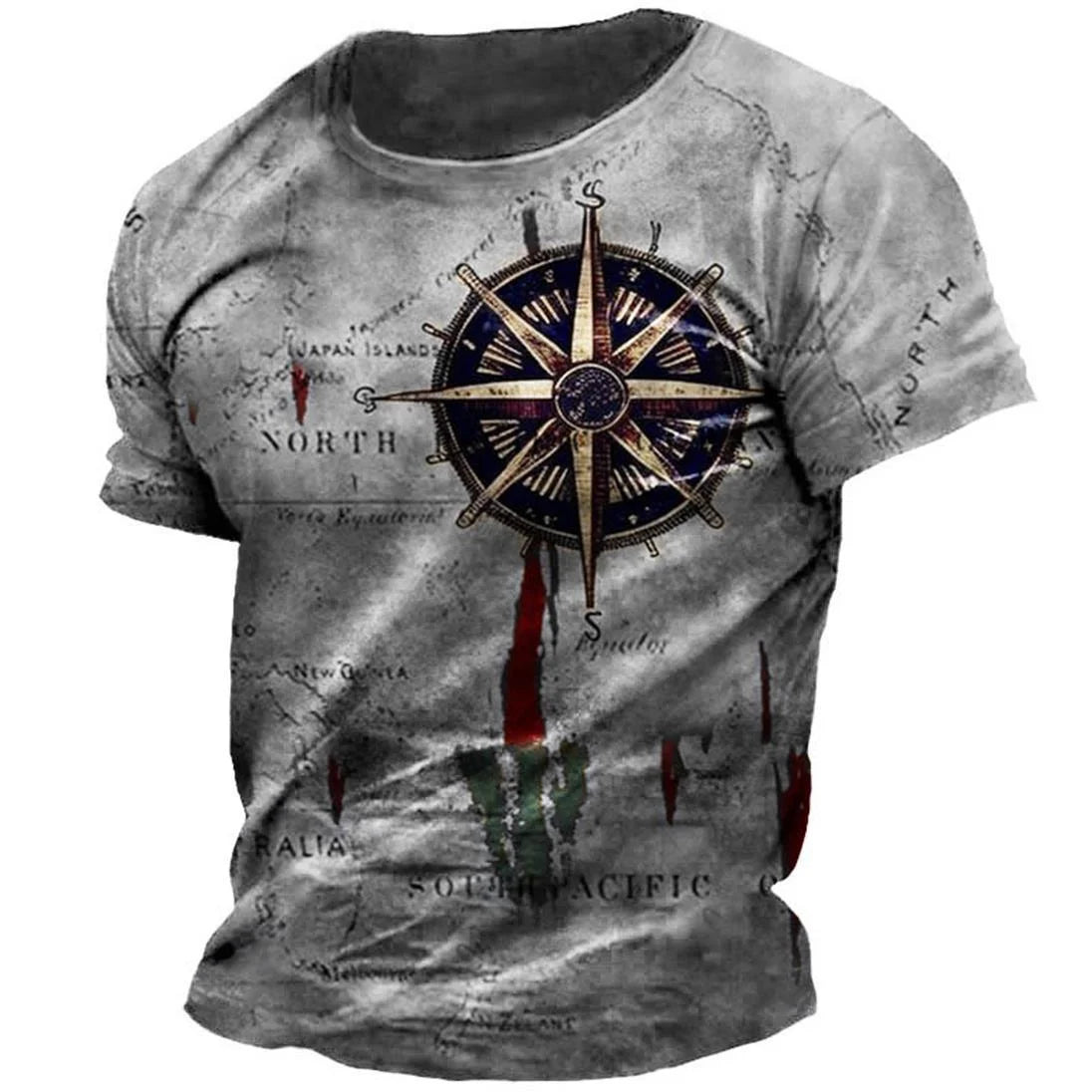 BESTSELLER Summer T-shirt Compass Printed - Swefashionstore