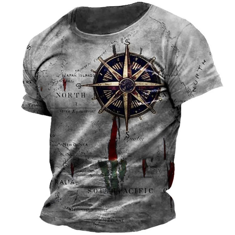 BESTSELLER Summer T-shirt Compass Printed - Swefashionstore