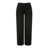 Retro Black Women Jeans Y2k Five Pockets Loose fit - Swefashionstore