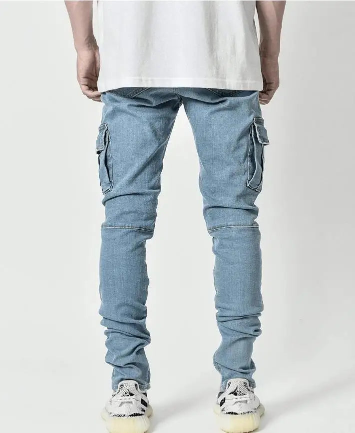 PENCIL Denim Cargo Solid Ankle Length SLIMFIT Jeans - Swefashionstore