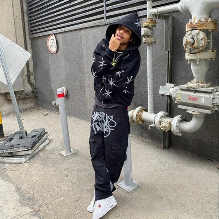 Zzsykd Rhinestone Full-Zip Hoodie Skeleton Goth Sweatshirt - Swefashionstore