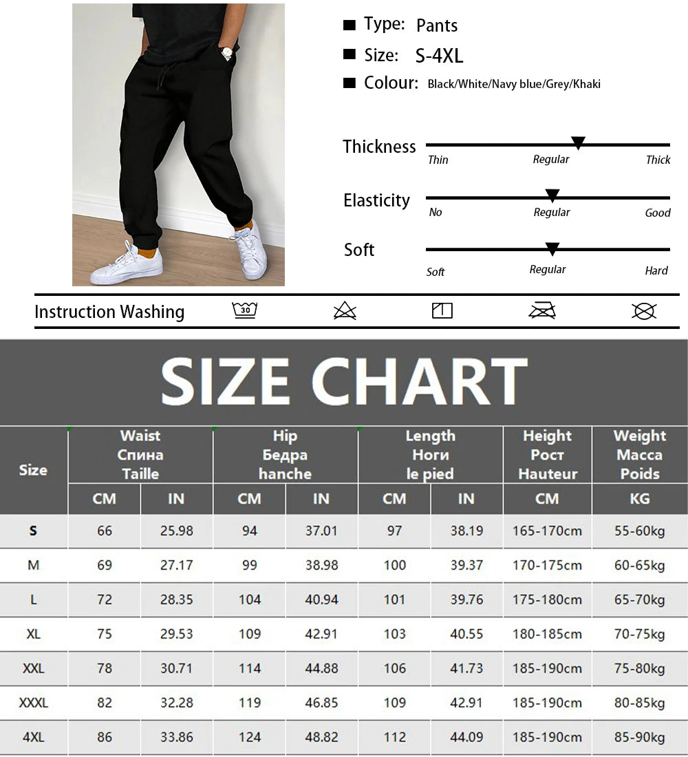 Fashion Men Printing Clothing Trousers Drawstring Casual Pants Sweatpants Autumn And Winter Jogging Sports Fitness Pants - Swefashionstore