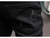 Streetwear Fashion Men Jeans Ripped Stretch Elastic Slim Fit - Swefashionstore