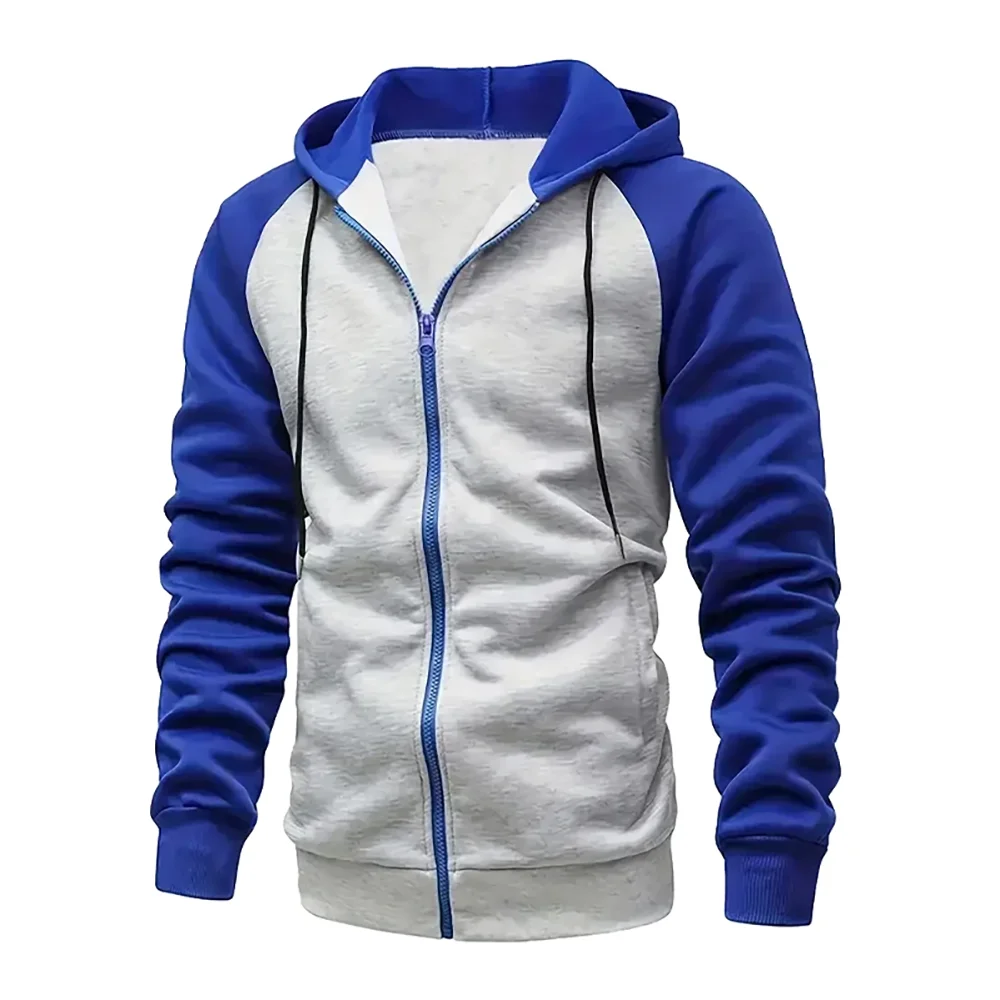 New Zip-Up Color Block Hoodie - Swefashionstore