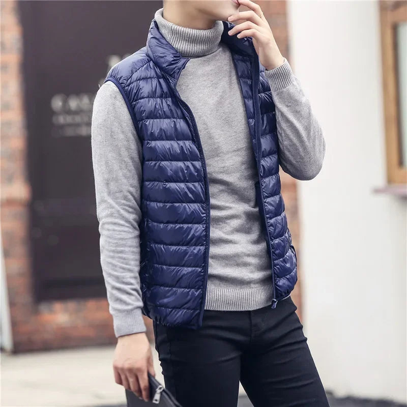 Autumn Winter Men Duck Down Vest 2025 Ultralight Sleeveless Puffer Vest - Swefashionstore