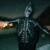 Zzsykd Rhinestone Full-Zip Hoodie Skeleton Goth Sweatshirt - Swefashionstore