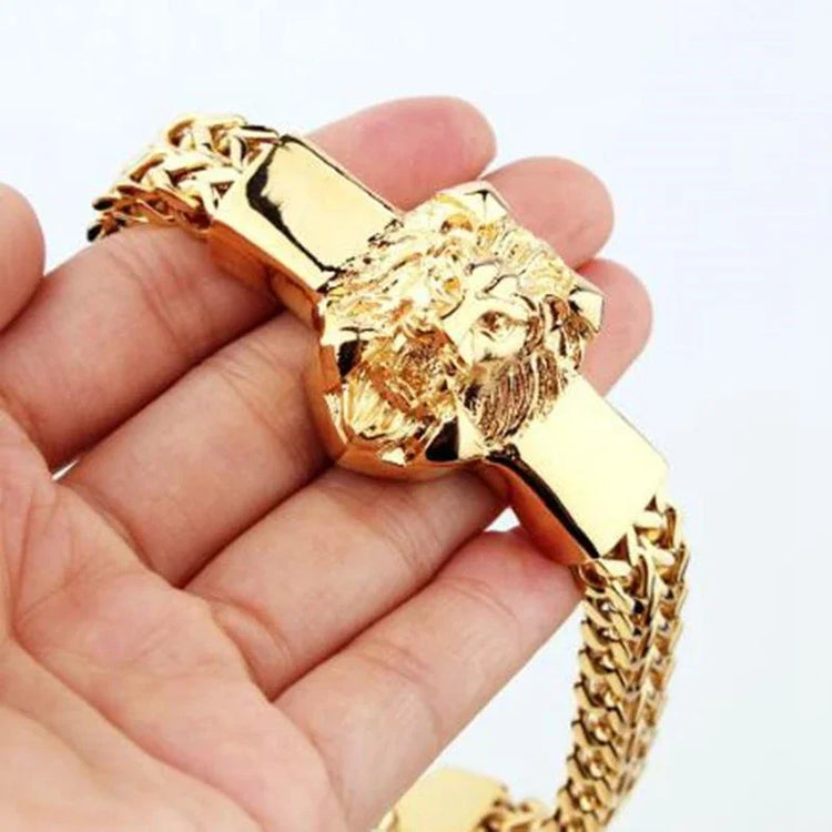 Stainless Steel Double Wolf Head Bracelet - Swefashionstore
