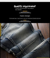 High Quality DENIM Jeans RETRO Straight Biker Design - Swefashionstore
