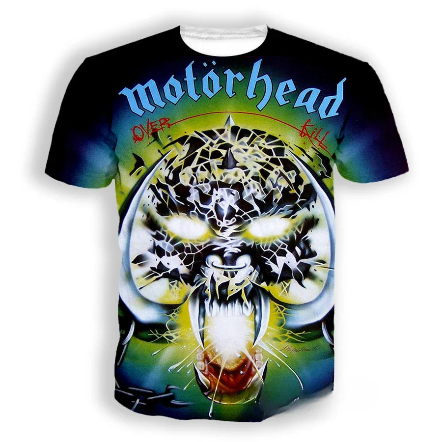 Heavy Metal Rock Motorhead Band 3d Printed T-shirt Men Women Fashion Short Sleeve Oversized Tops Tees Retro Punk Costume Tour - Swefashionstore
