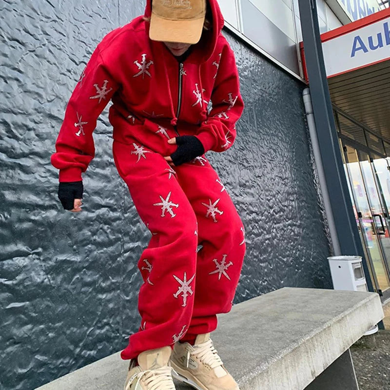 Zzsykd Rhinestone Full-Zip Hoodie Skeleton Goth Sweatshirt - Swefashionstore