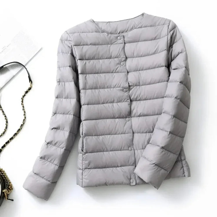 New European Women Spring Autumn Light Duck Down Fabric Lightweight Coat - Swefashionstore