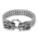 Stainless Steel Double Wolf Head Bracelet - Swefashionstore