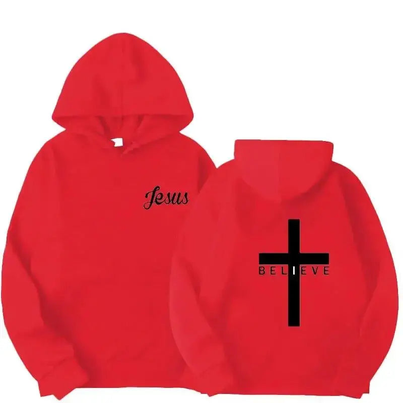 Herren Believe CROSS Jesus Bedruckte Hoodies