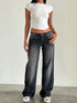 Straight-leg High Waist Jeans Women Denim Trousers - Swefashionstore