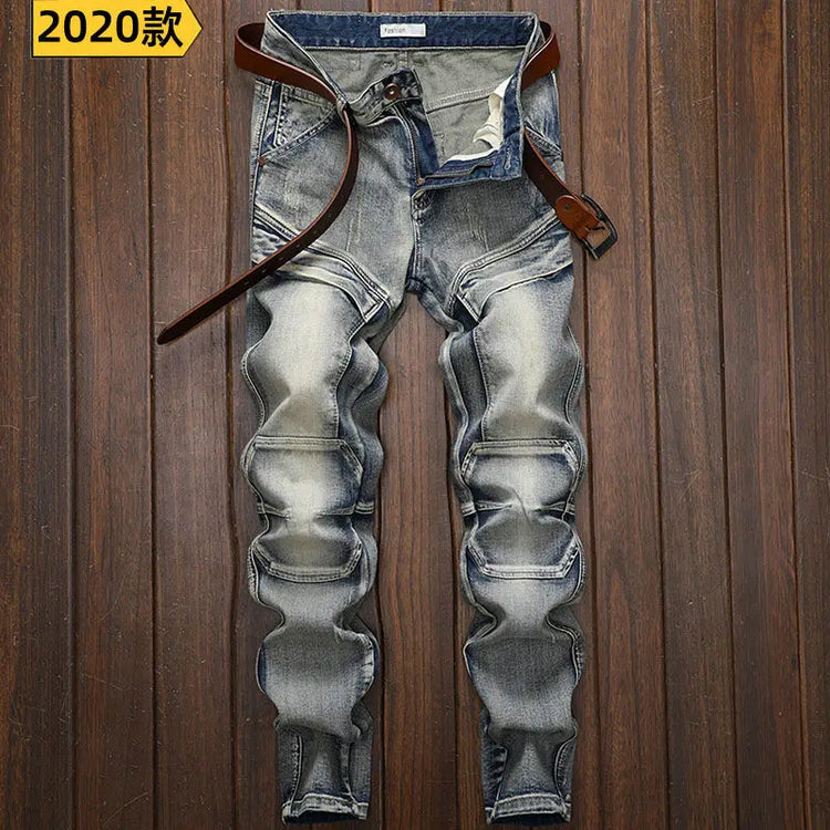 High Quality DENIM Jeans RETRO Straight Biker Design - Swefashionstore