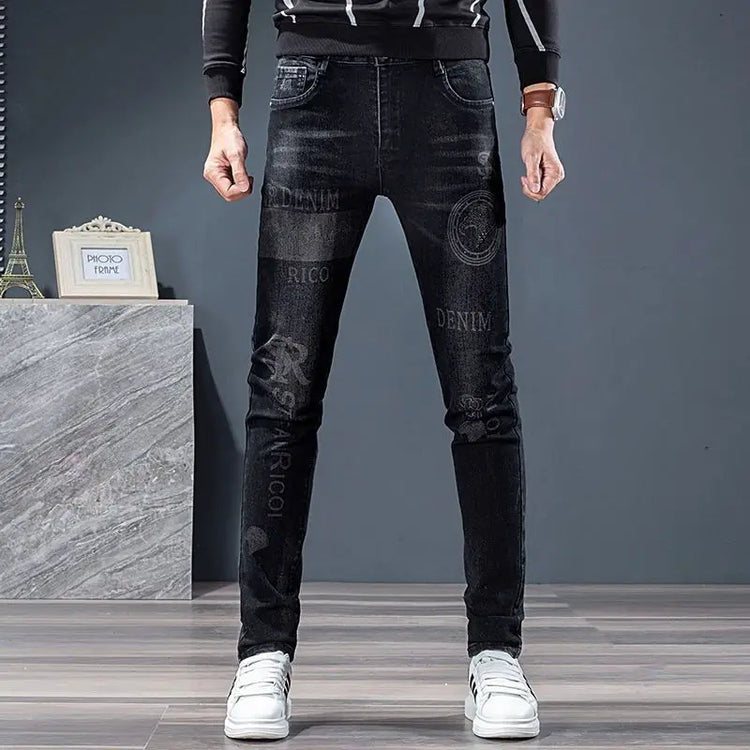 Black Slim Fit Jeans for Men Brand Jeans - Swefashionstore