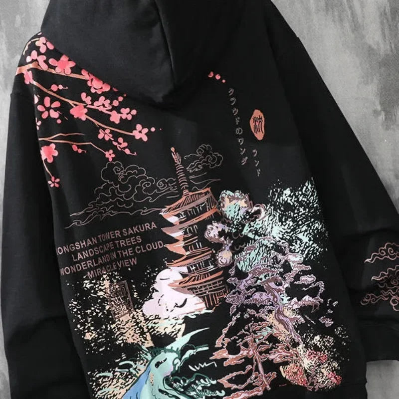 HOODED Bestickte HARAJUKU Sweatshirts für Herren
