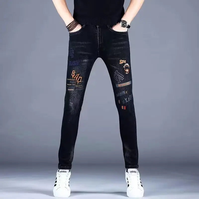 Black Slim Fit Jeans for Men Brand Jeans - Swefashionstore