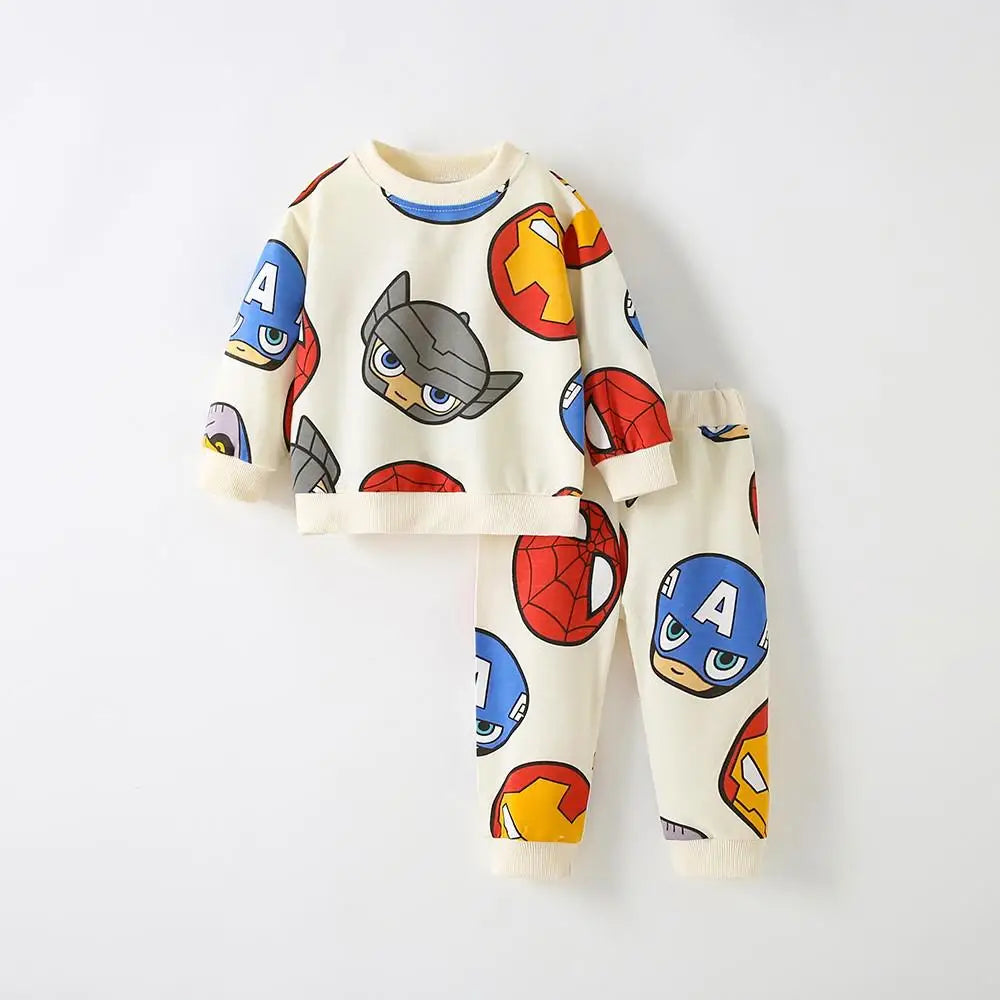 MINISO Long Sleeve Cartoon Two Piece Sets For Kids Full Print Hoodies+Pants
