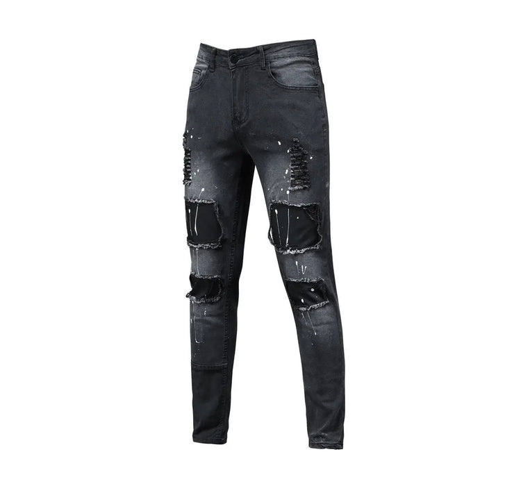 NEW Men Stretchy Ripped Skinny Elastic Jeans - Swefashionstore