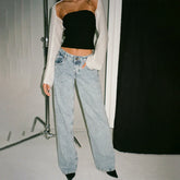 Women Casual Low Rise Jeans - Swefashionstore