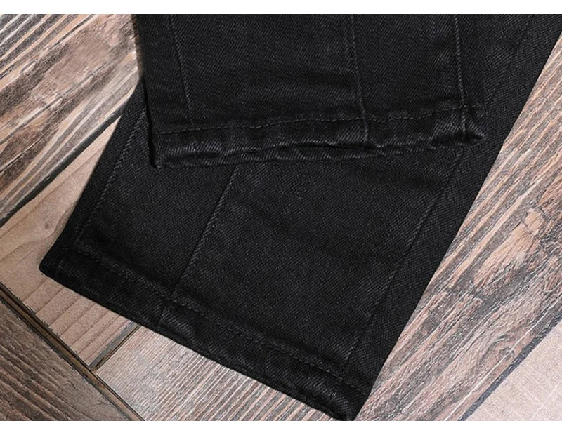 Streetwear Fashion Männer Jeans Zerrissene Stretch Elastische