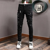 Streetwear Fashion Men Jeans Ripped Stretch Elastic Slim Fit - Swefashionstore