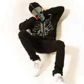 Zzsykd Rhinestone Full-Zip Hoodie Skeleton Goth Sweatshirt - Swefashionstore