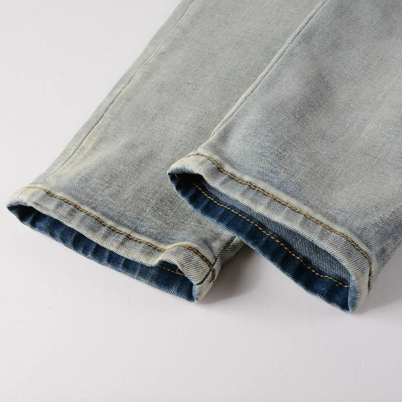 Trendyamiri European STYLE Jeans EINZIGARTIGES Design Slim Fit