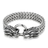 Stainless Steel Double Wolf Head Bracelet - Swefashionstore