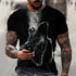 3D Print Wolf T-shirt For Men Summer Oversized Short Sleeve Tops Pullover 2023 Fashion Streetwear Men&