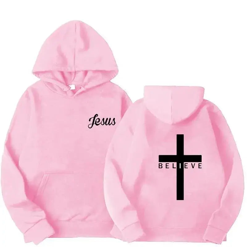 Herren Believe CROSS Jesus Bedruckte Hoodies